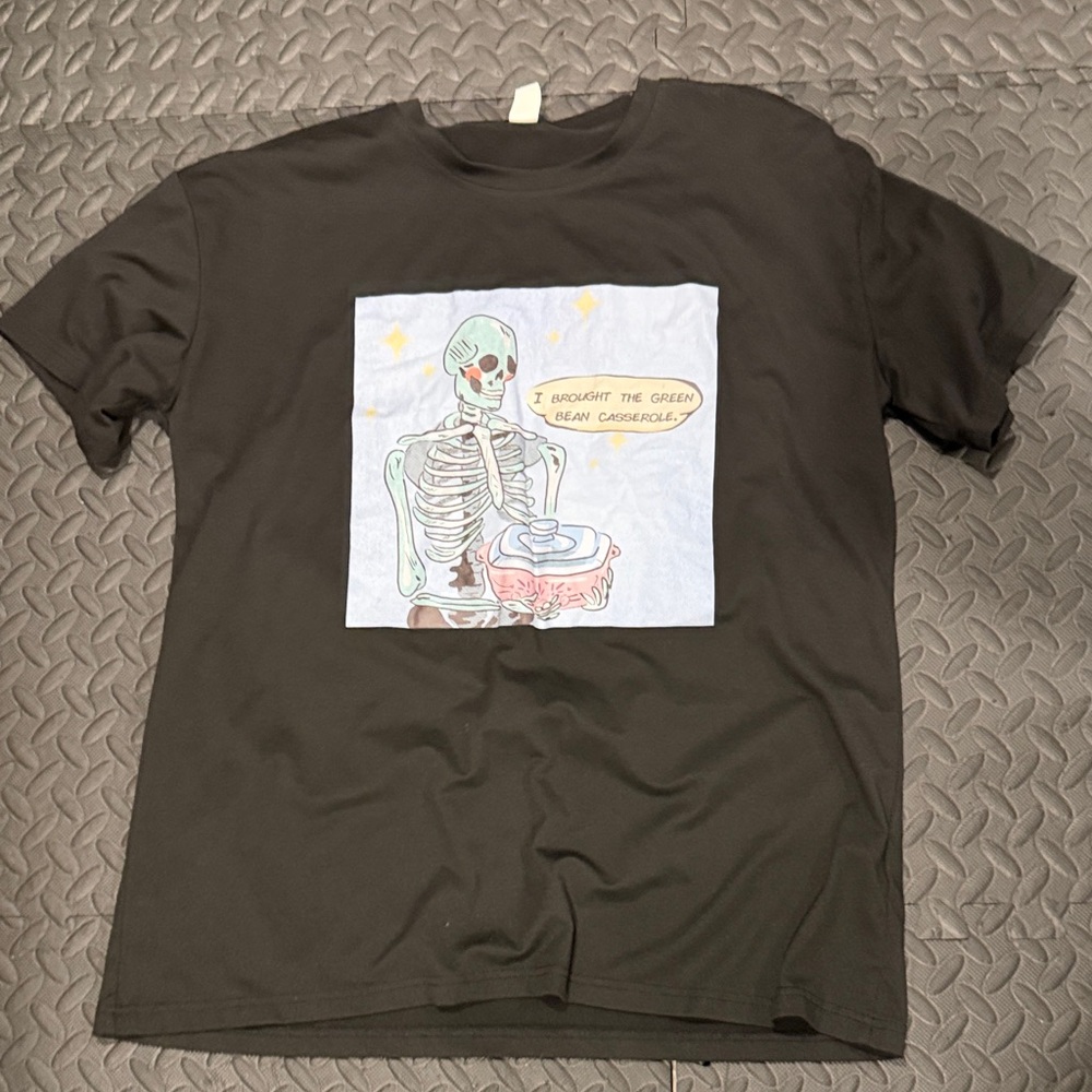 ROMWE Black Skeleton Graphic Tee